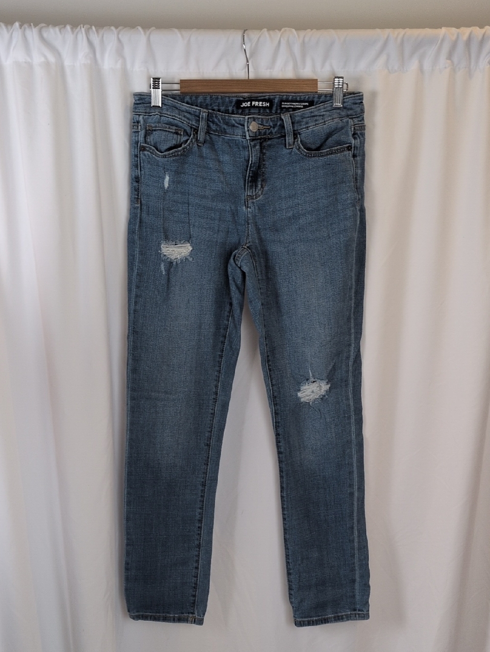 Joe Fresh Slim Boyfriend Distressed Jeans - Medium Wash - Size 27